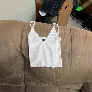 Forever 21 Crème Crocheted Cropped Tank Top